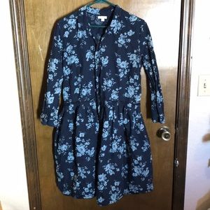 Gap blue floral denim dress